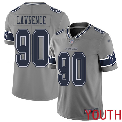 Youth Dallas Cowboys Limited Gray DeMarcus Lawrence #90 Inverted Legend NFL Jersey->youth nfl jersey->Youth Jersey